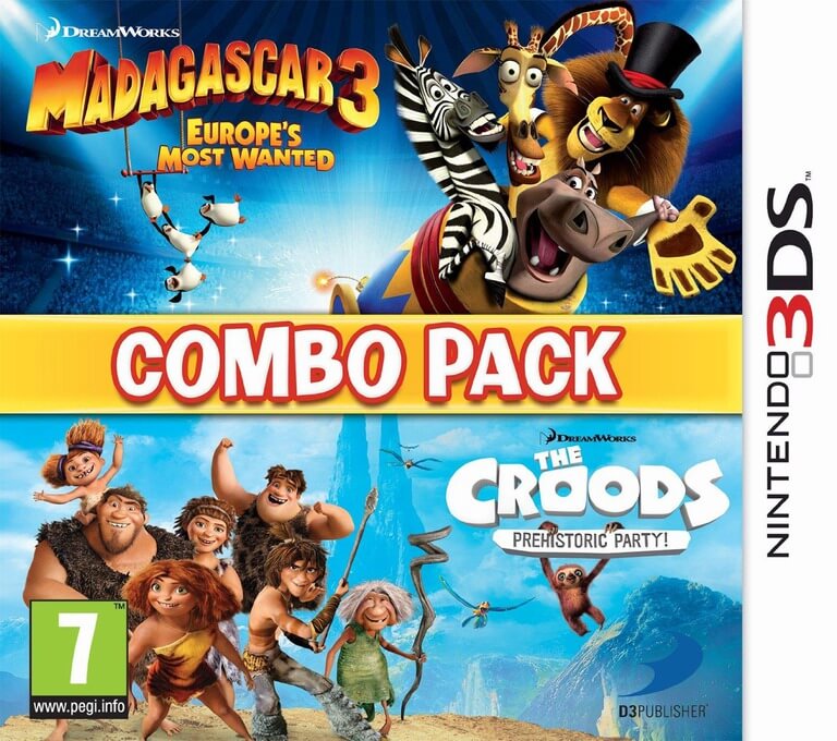 combo pack: madagascar 3: europe’s most wanted / the croods: prehistoric party!