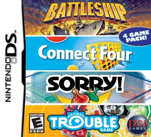 4 game pack!: battleship + connect four + sorry! + trouble